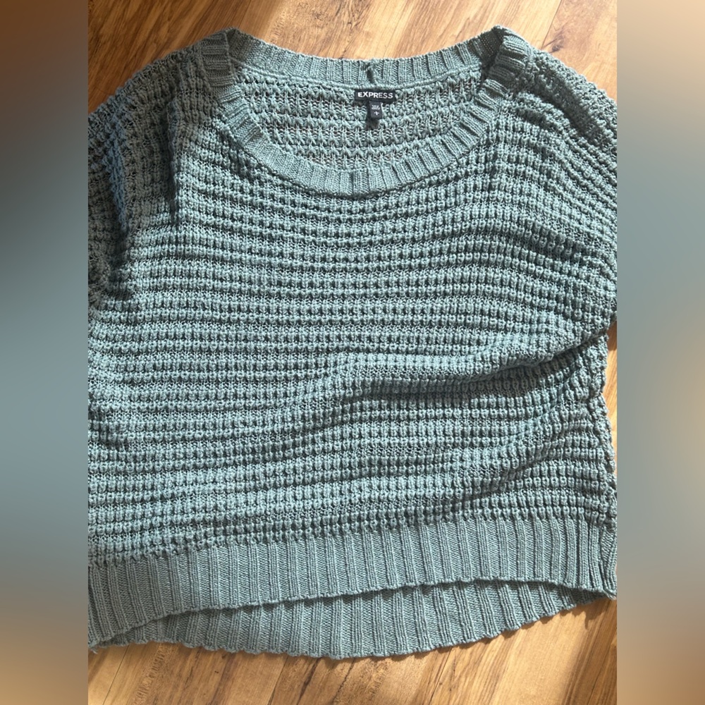 Express Women’s Textured Crewneck Sweater - Teal